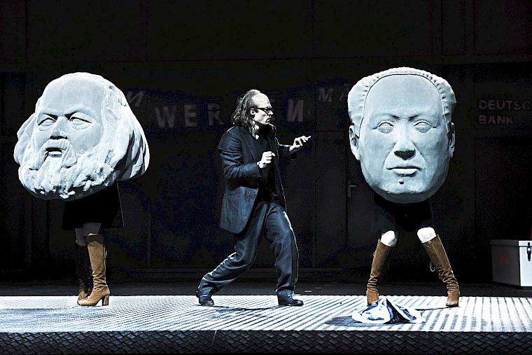Die Hamletmaschine,Wolfgang Rihm,Sebastian Baumgarten,Claire de Sévigné,Matthias Reichwald,Carmen Seibel. Foto: T+T Fotografie / Toni Suter + Tanja Dorendorf
